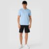 Polo shirt with label stitching in light blue